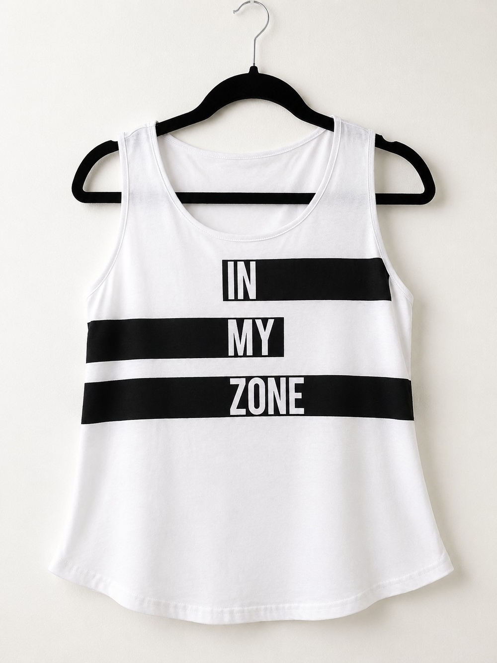 White "In My Zone" Graphic Tank Top